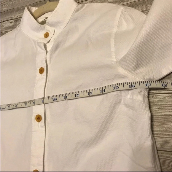 Macphee Button Up Ruffle Hem Blouse Sz 38 - Picture 6 of 6